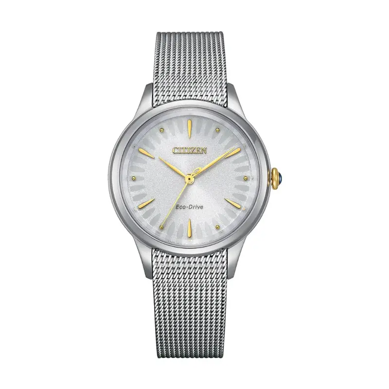Citizen Eco-Drive Silver Dial Milanese Strap Women Watch Em0814-83A 1