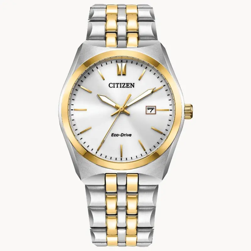 Citizen Eco-Drive Silver Dial Two-Tone Stainless Steel Men Watch Bm7334-58B 1