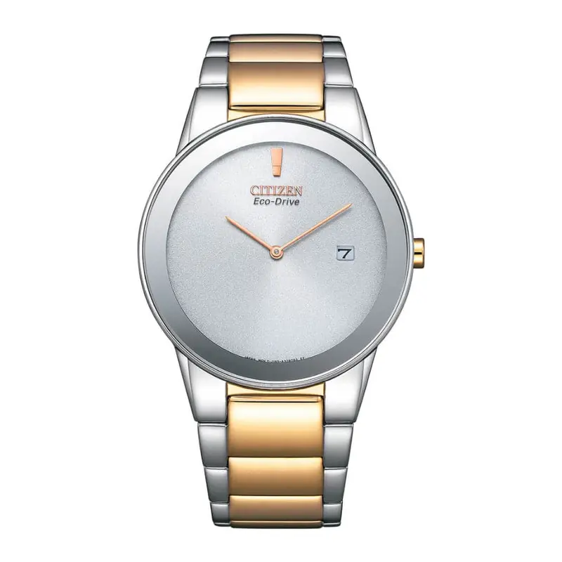 Citizen Eco-Drive Silver Dial Two-Tone Stainless Steel Strap Men Watch Au1064-85A 1