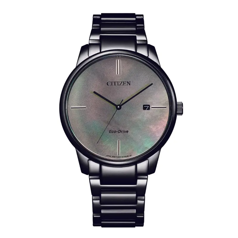 Citizen Eco-Drive Silver Dial With Black Stainless Steel Strap Men Watch Bm7525-84Y 1