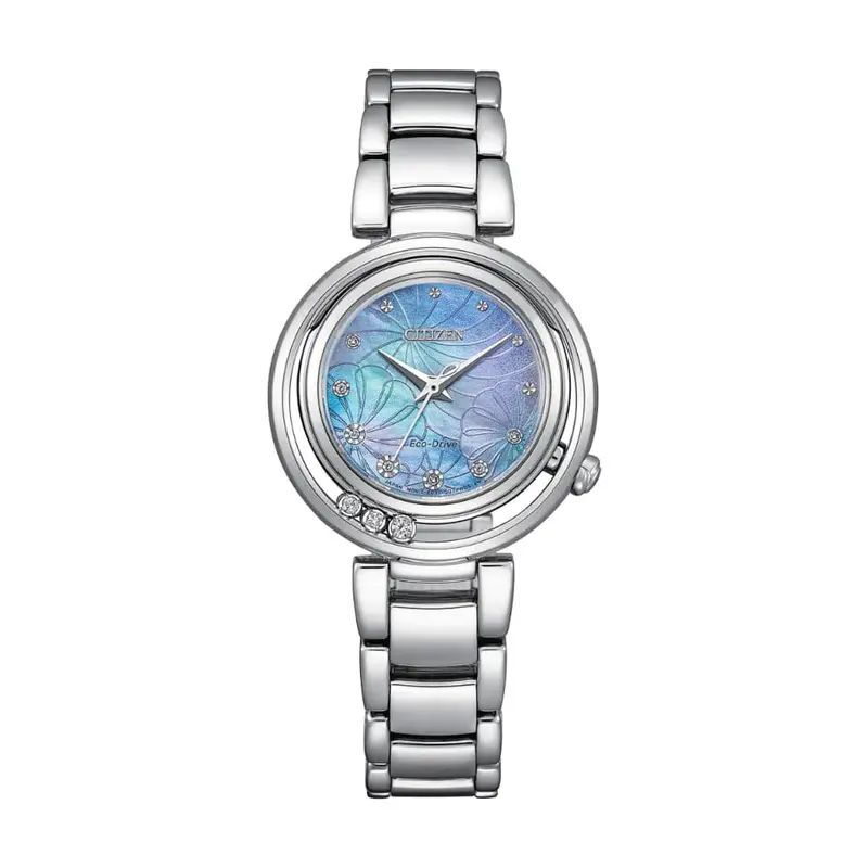 Citizen Eco-Drive Silver Stainless Steel Strap Women Watch Em1110-81N 1