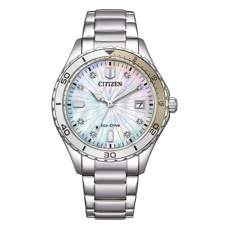 Citizen Eco-Drive Silver Stainless Steel Strap Women Watch Fe6170-88D 1