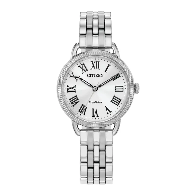 Citizen Eco Drive Silver Tone Stainless Steel Women Watch Em1050-56A 1