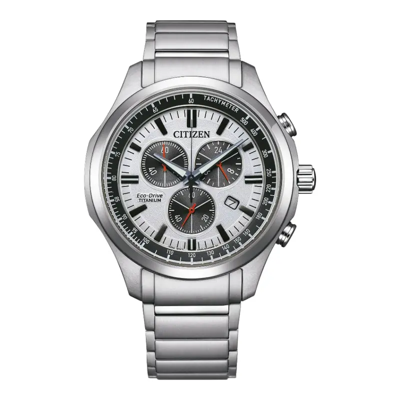 Citizen Eco-Drive Titanium Chronograph Mens Watch At2530-85A 1