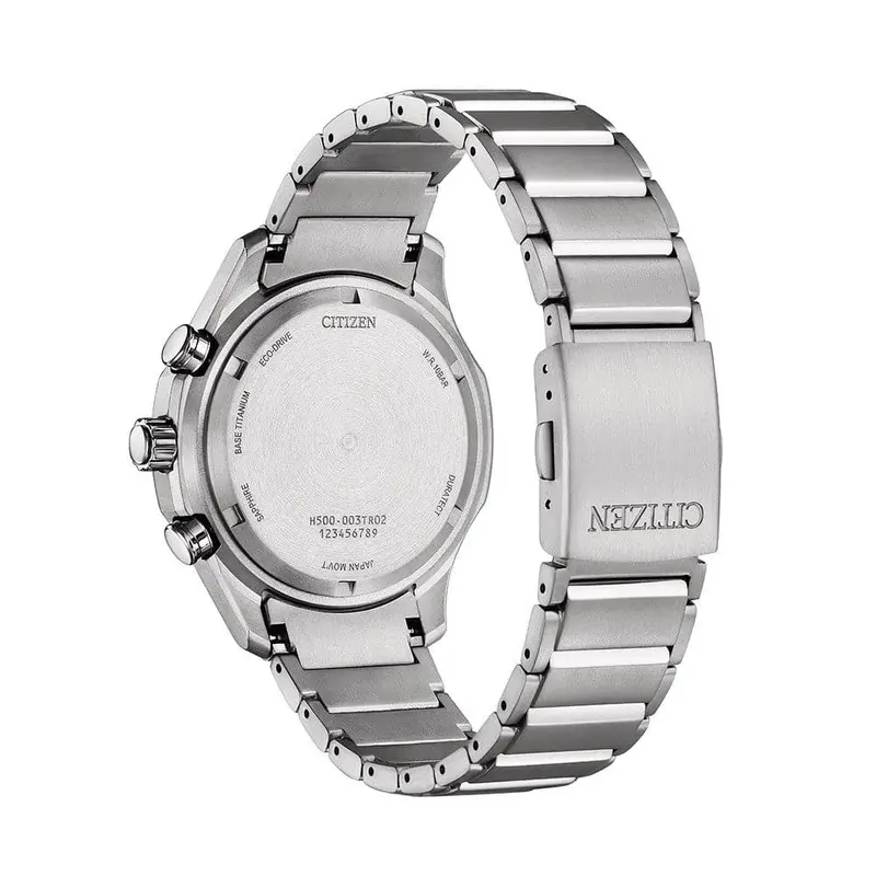 Citizen Eco-Drive Titanium Chronograph Mens Watch At2530-85L 2