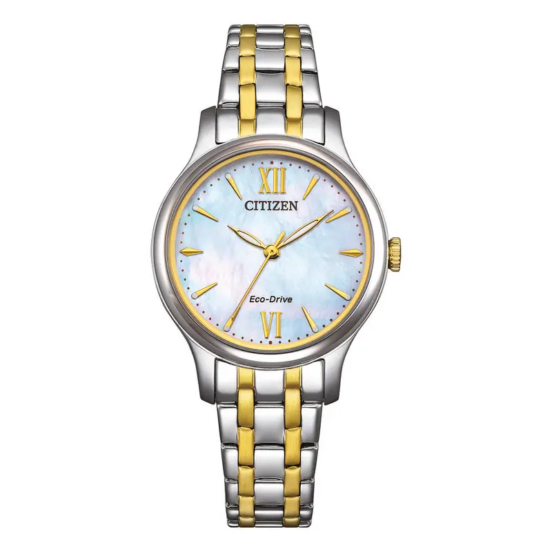 Citizen Eco-Drive Two-Tone Stainless Steel Strap Women's Watch Em1184-50D 1
