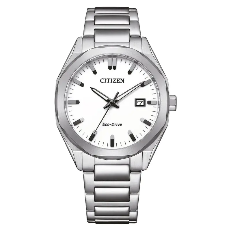 Citizen Eco-Drive White Dial Silver Stainless Steel Strap Men Watch Bm7620-83A 1
