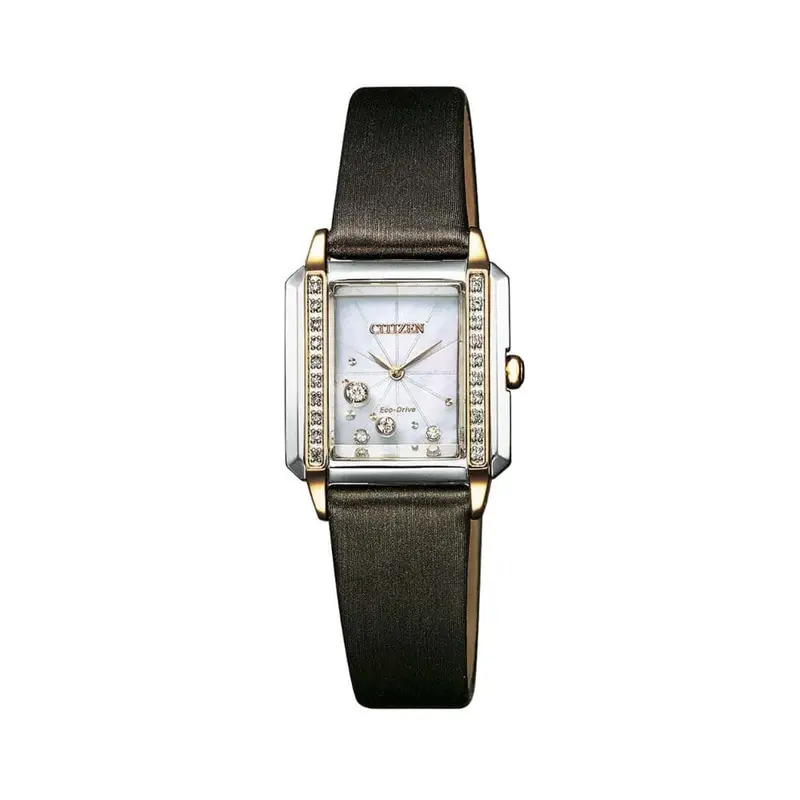 Citizen Eg7068-16D Black Leather Women's Watch 1