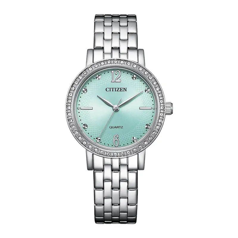 Citizen El3100-55X Glitz Green Dial Women's Steel Watch 1