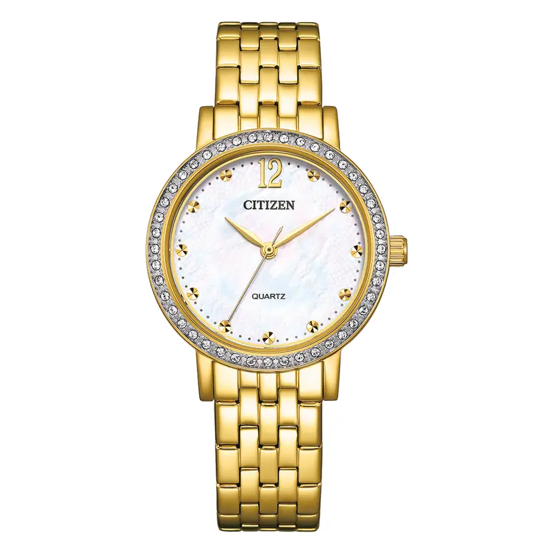 Citizen El3102-50D Gold Glitz Dial Women's Steel Watch 1