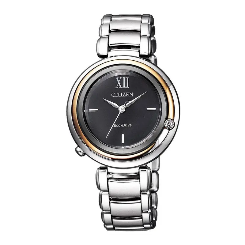 Citizen Em0658-87E L Eco-Drive Two Tone Stainless Steel Women's Watch 1