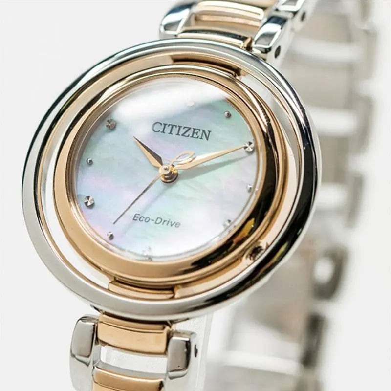 Citizen Em0666-89D L Eco-Drive Two Tone Stainless Steel Women's Watch 2