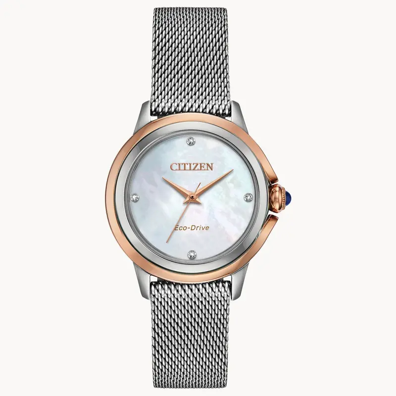 Citizen Em0796-59Y Ceci Eco Drive Diamond Mop Dial Mesh Bracelet Women's Watch 1