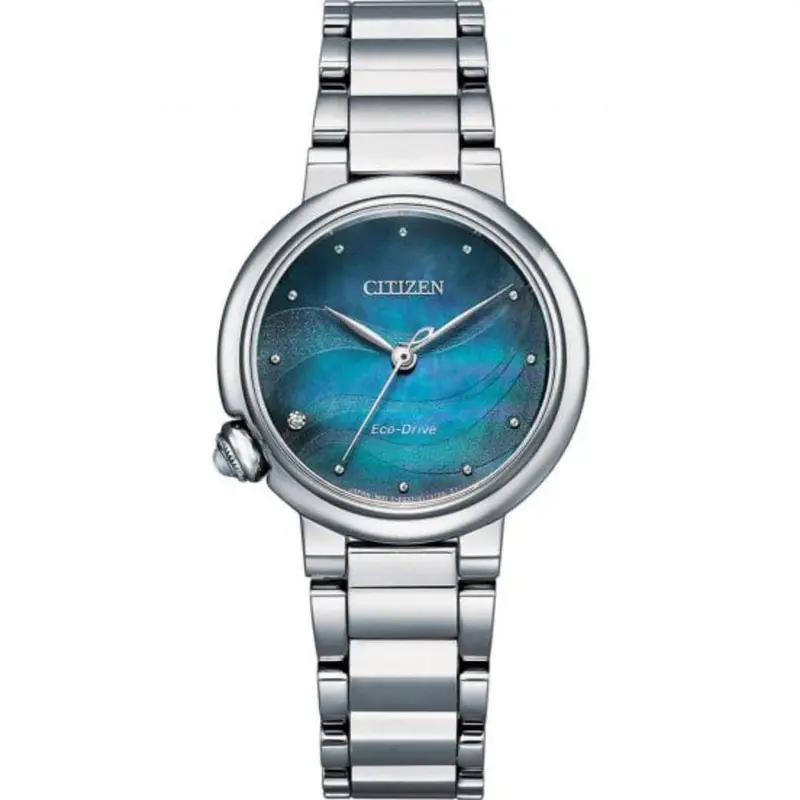 Citizen Em0910-80N Eco-Drive Blue Mother Of Pearl Stainless Steel Women's Watch 1