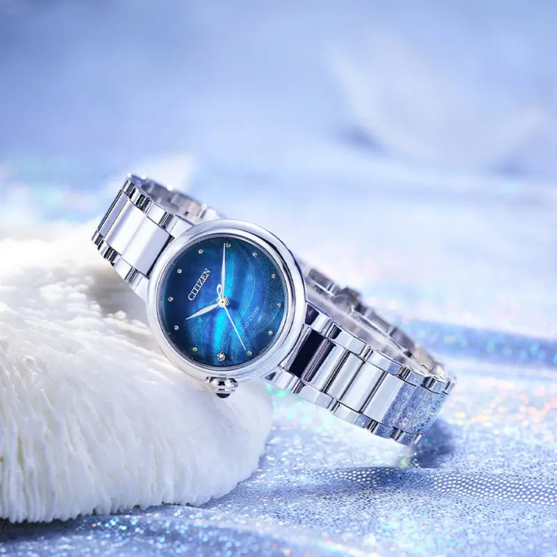 Citizen Em0910-80N Eco-Drive Blue Mother Of Pearl Stainless Steel Women's Watch 2