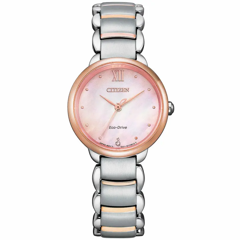 Citizen Em0924-85Y Eco-Drive Pink Mother Of Pearl Stainless Steel Women's Watch 1