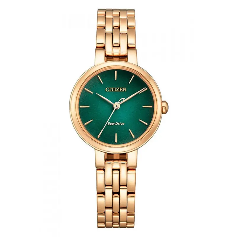 Citizen Em0993-82Z Eco-Drive Rose Gold Tone Green Dial Stainless Steel Women Watch 1