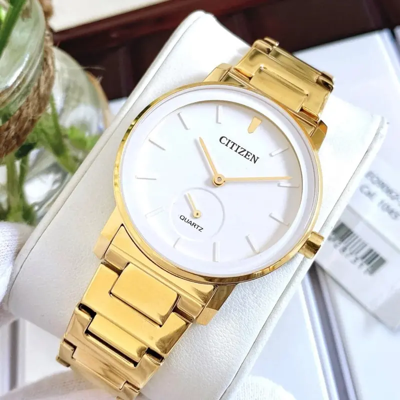 Citizen Eq9062-58A White Dial Gold Stainless Steel Bracelet Strap Women's Watch 2