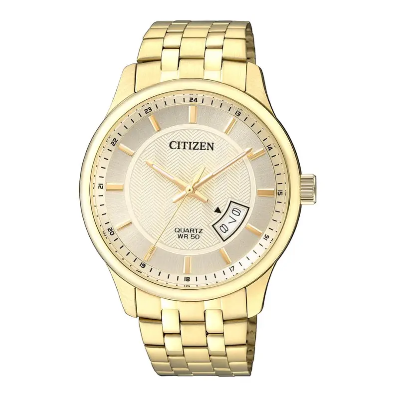 Citizen Gold Dial And Stainless Steel Strap Men Watch Bi1052-85P 1