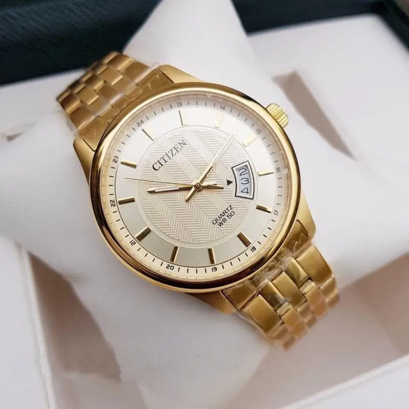 Citizen Gold Dial And Stainless Steel Strap Men Watch Bi1052-85P 2