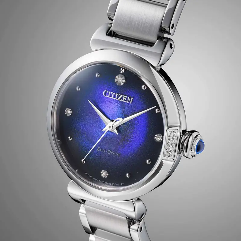 Citizen L Unite Blue Dial Stainless Steel Strap Women Watch Em1060-87L 2