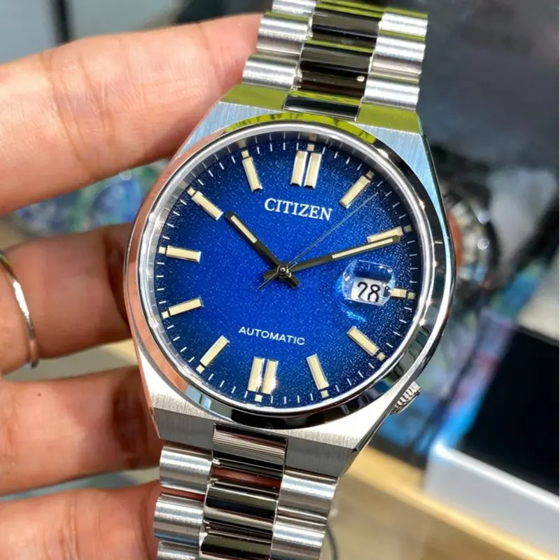 Citizen Mechanical Automatic Blue Dial With Silver Stainless Steel Strap Men Watch Nj0151-88L 1