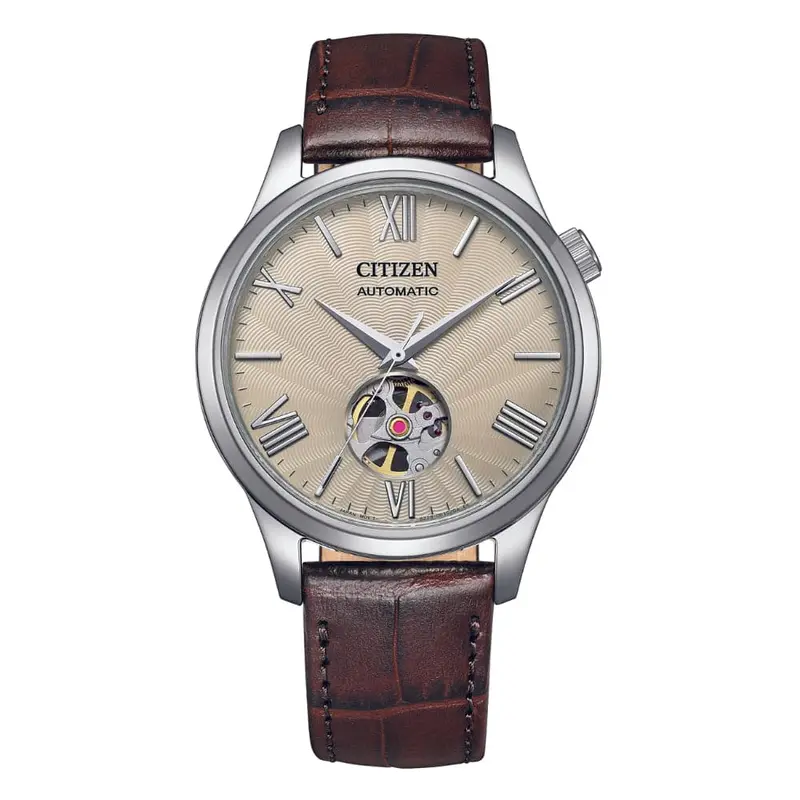 Citizen Mechanical Automatic Brown Leather Strap Men Watch Nh9130-17A 1