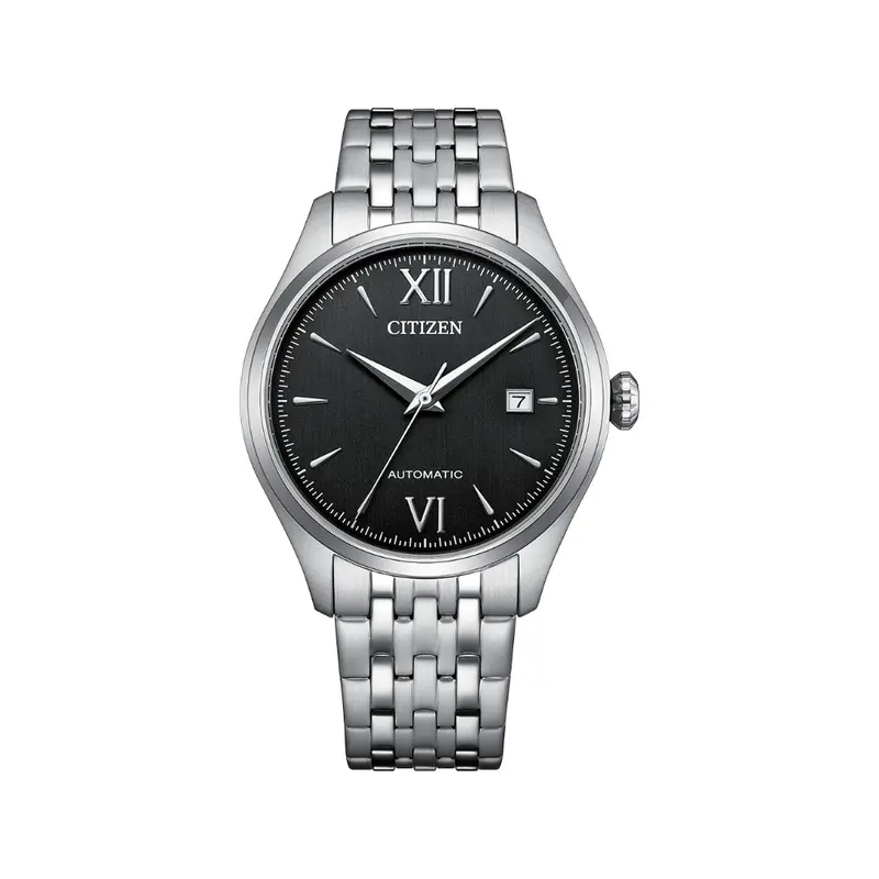 Citizen Mechanical Black Dial Stainless Steel Strap Men's Watch Nj0240-55E 1