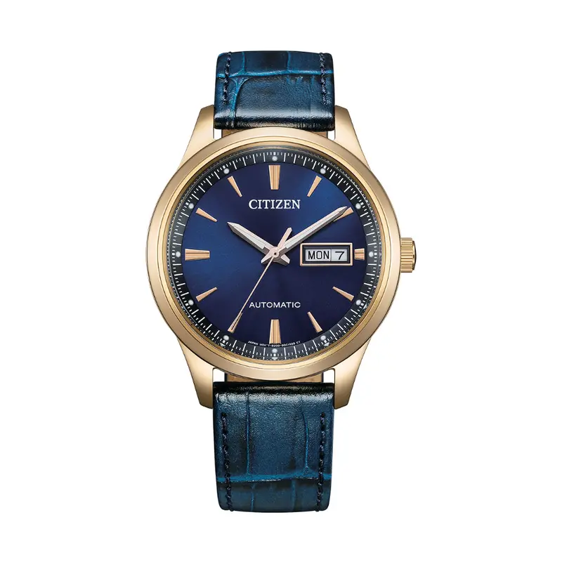 Citizen Mechanical Blue Leather Strap Men's Watch Ny4063-01L 1