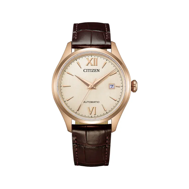 Citizen Mechanical Brown Calf Leather Strap Men's Watch Nj0243-06A 1