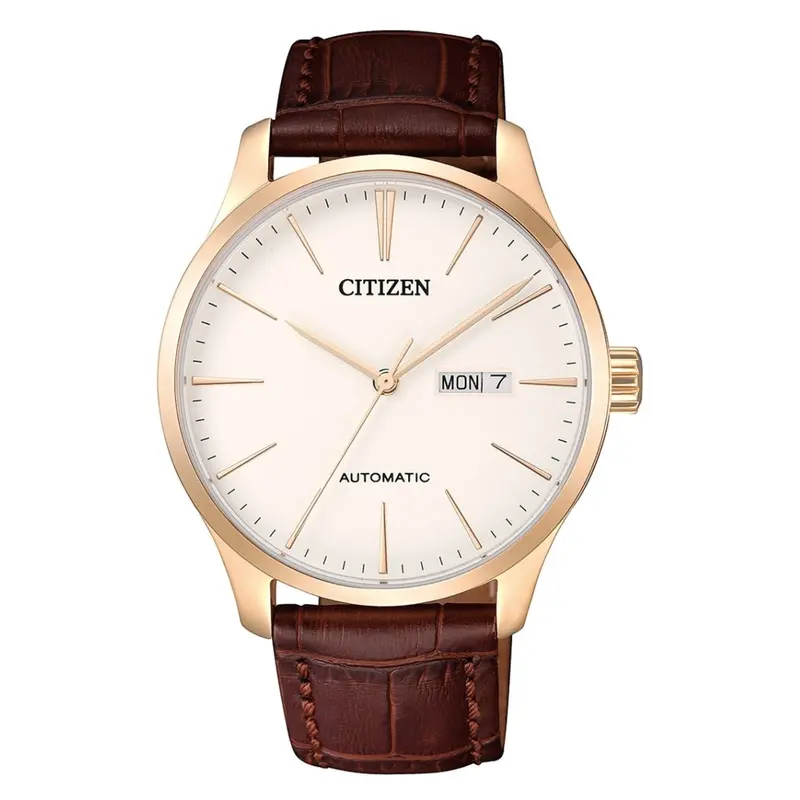 Citizen Mechanical Brown Leather Strap Men Watch Nh8353-18A 1