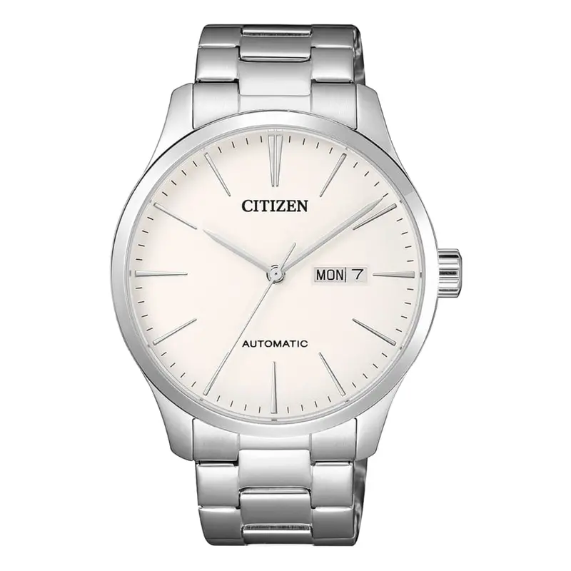 Citizen Mechanical White Dial Silver Stainless Steel Strap Men Watch Nh8350-83A 1