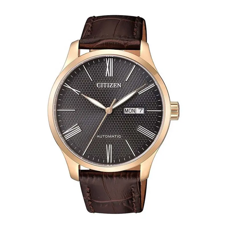Citizen Nh8353-00H Black Dial Brown Leather Strap Men's Watch 1