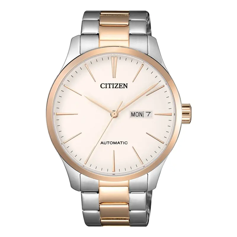 Citizen Nh8356-87A White Dial Two Tone Stainless Steel Bracelet Strap Men's Watch 1