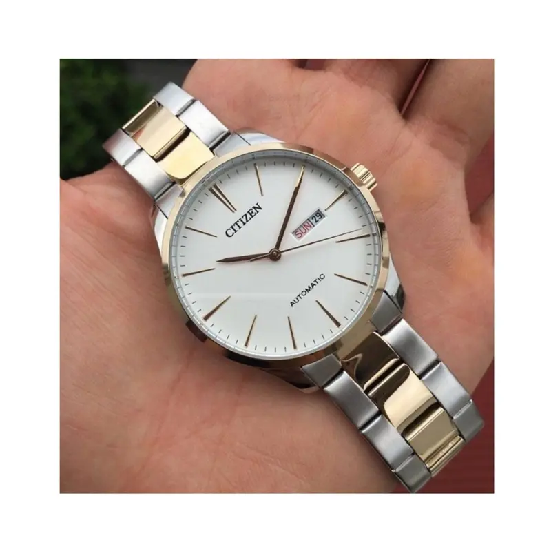 Citizen Nh8356-87A White Dial Two Tone Stainless Steel Bracelet Strap Men's Watch 2