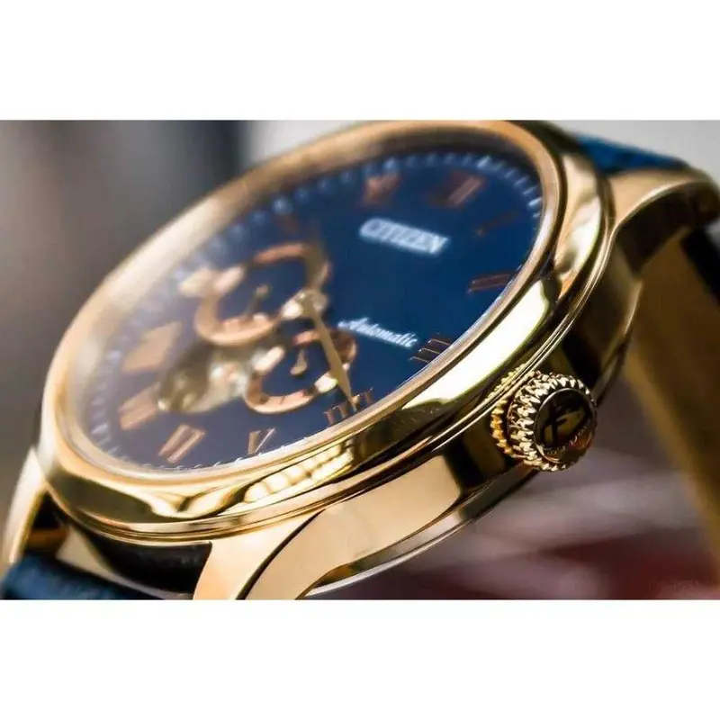 Citizen Np1023-17L Automatic Stainless Steel Blue Leather Strap Men's Watch 2