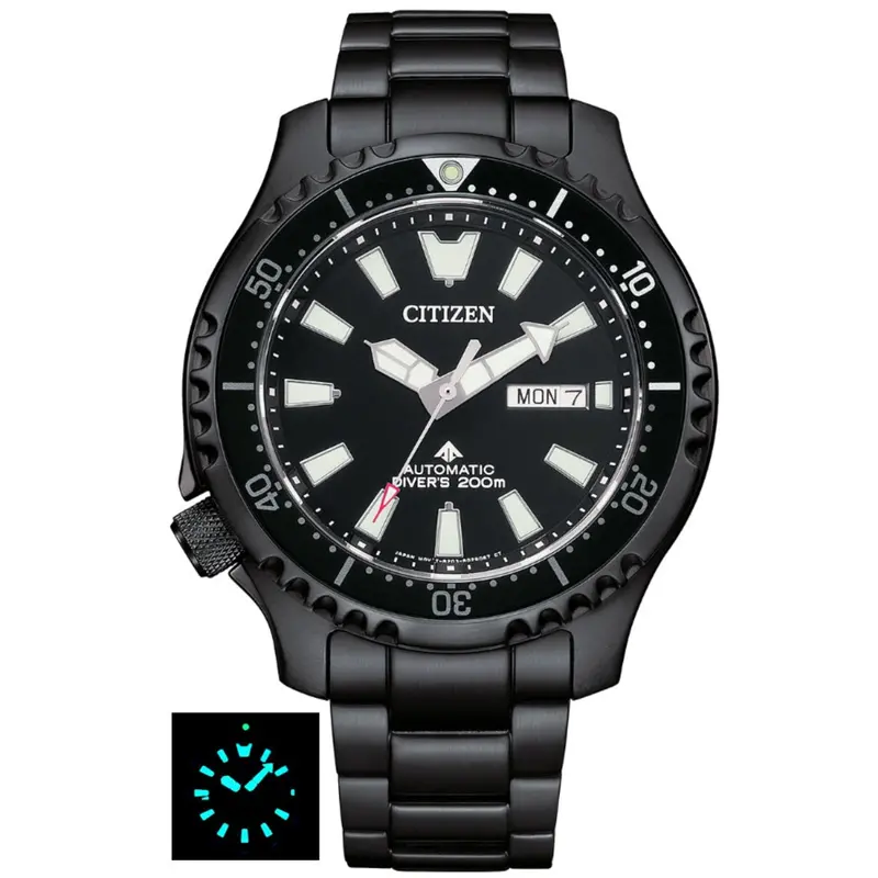 Citizen Ny0135-80E Promaster Diver Black Dial Stainless Steel Men's Watch 1