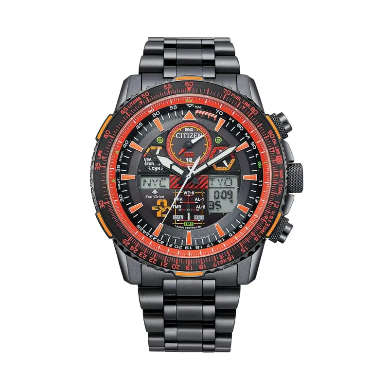 Citizen Promaster Black Stainless Steel & Leather Strap Men Watch Jy8139-68E 1