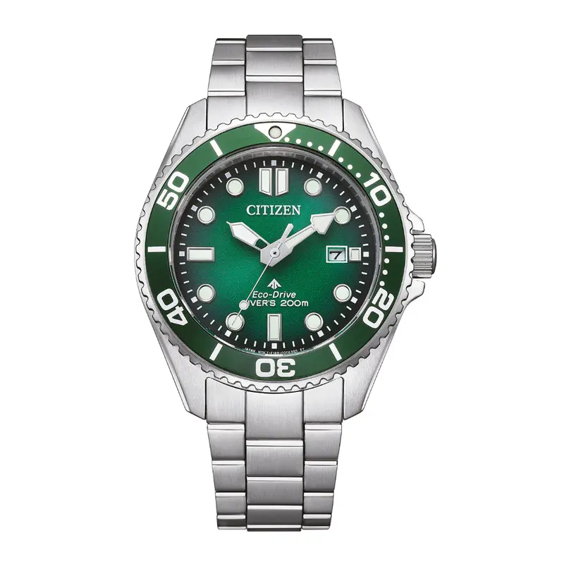 Citizen Promaster Green Dial Stainless Steel Strap Men Watch Bn0269-50W 1