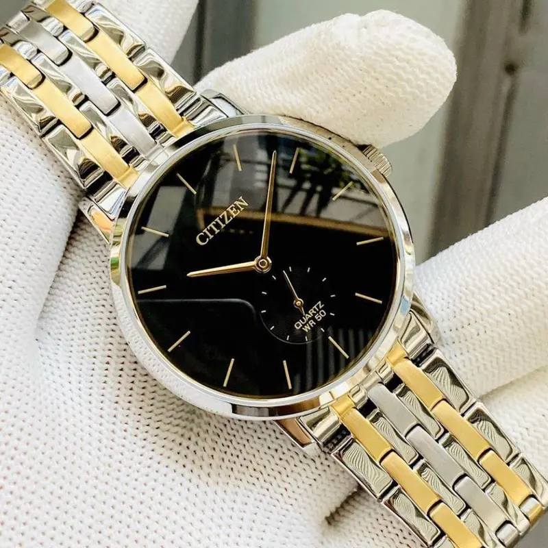 Citizen Quartz Black Dial Two-Tone Stainless Steel Strap Men Watch Be9174-55E 2