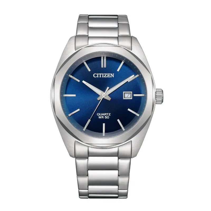 Citizen Quartz Blue Dial Silver Stainless Steel Strap Men Watch Bi5110-54L 1
