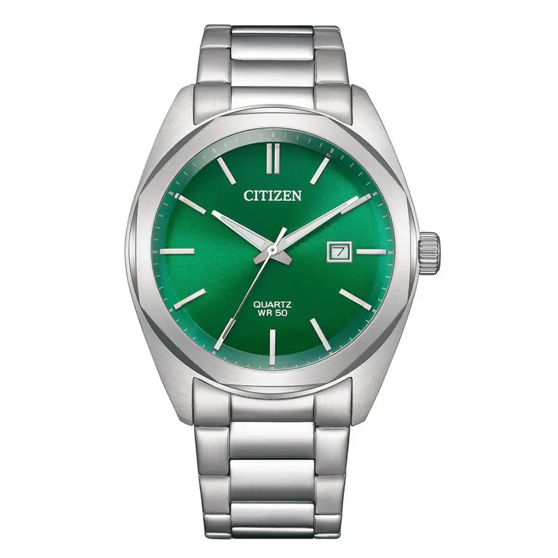 Citizen Quartz Gents Green Dial Stainless Steel Men's Watch Bi5110-54X 1