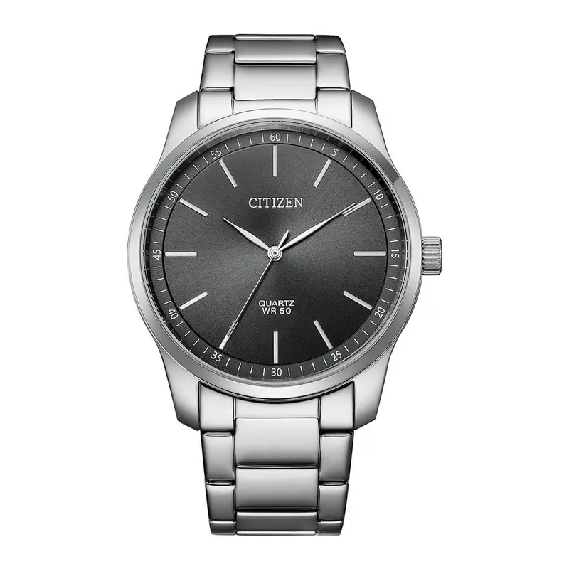 Citizen Quartz Gray Dial With Silver Stainless Steel Strap Men Watch Bh5001-56H 1