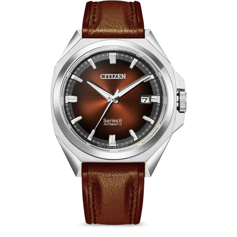 Citizen Series 8 Automatic Brown Leather Strap Men Watch Nb6011-11W 1