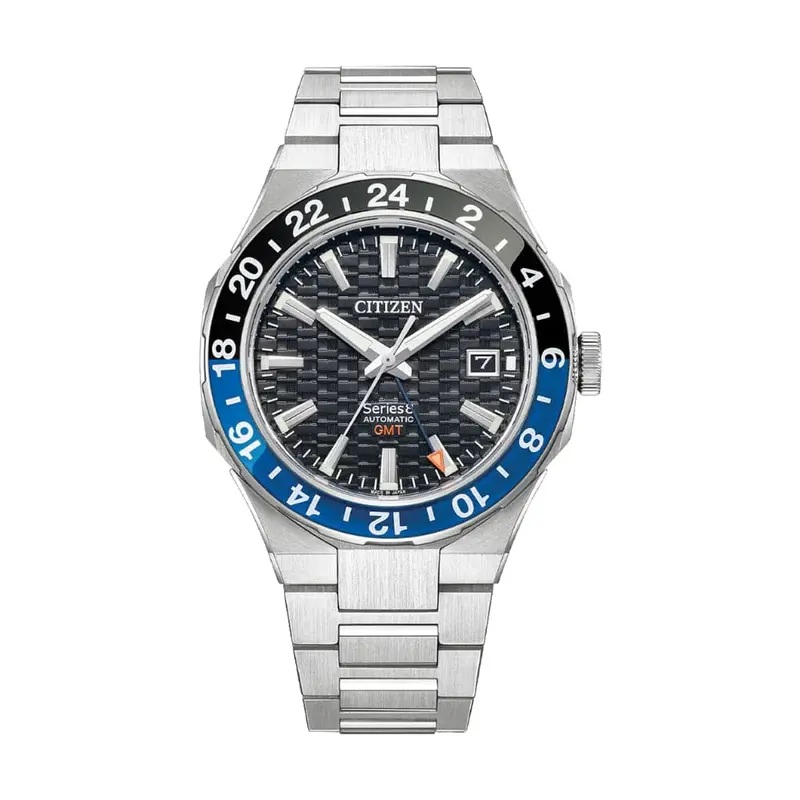 Citizen Series 8 Gmt Black Dial Silver Stainless Steel Strap Men Watch Nb6031-56E 1