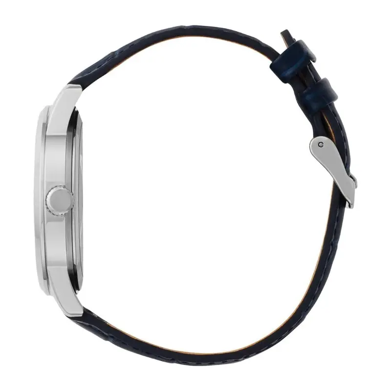 Citizen Silver Dial Blue Leather Strap Men Watch Ak5000-03A 2