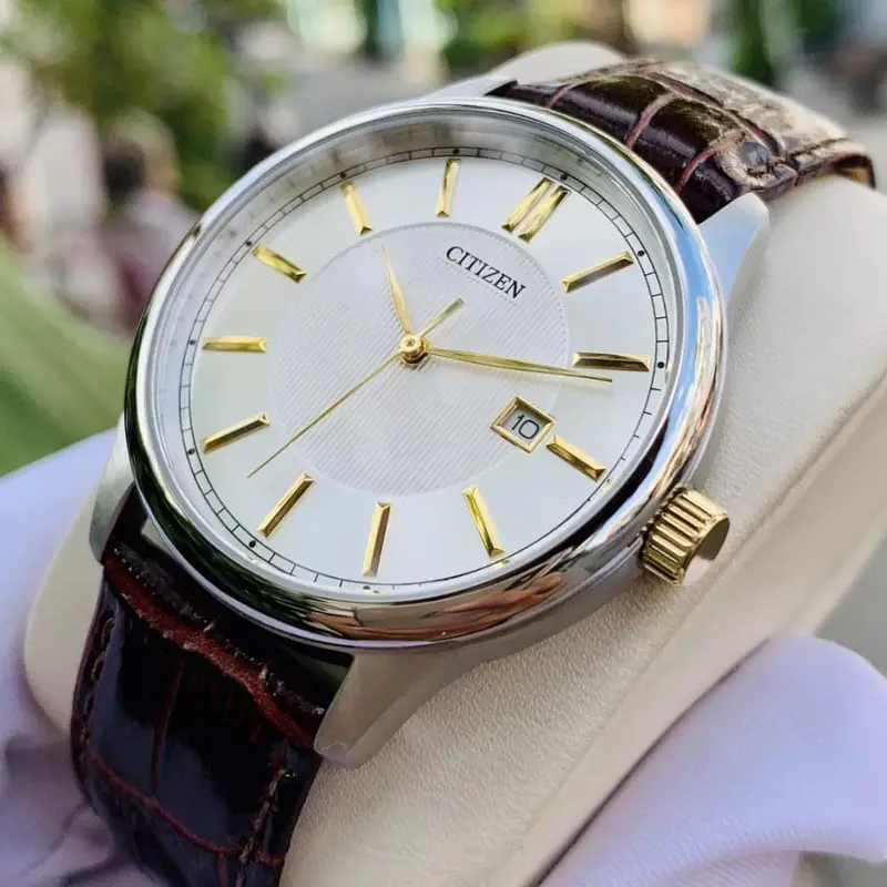Citizen Silver Dial Brown Leather Strap Men Watch Bi1054-04A 2