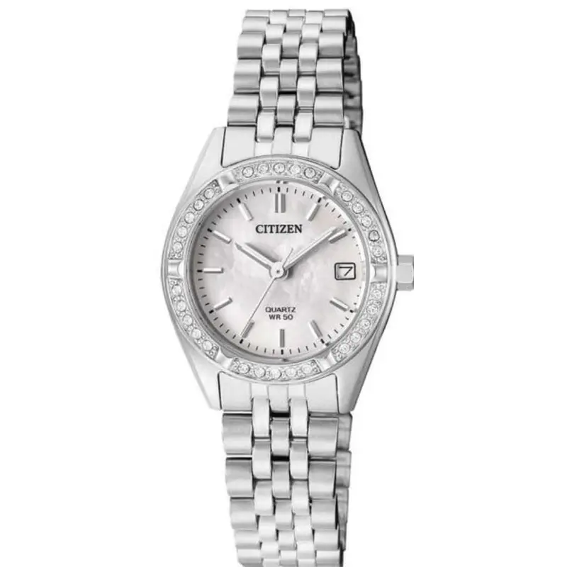 Citizen Silver Dial & Stainless Steel Strap Women Watch Eu6060-55D 1