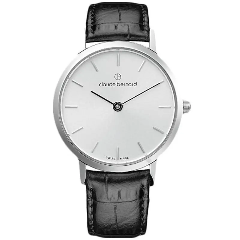 Claude Bernard Cb20059-3-Ain Black Leather Women's Watch 1