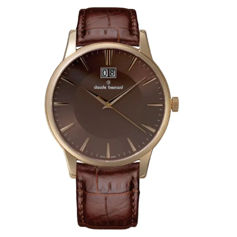 Claude Bernard Cb63003-37R-Brir Brown Leather Men's Watch 1
